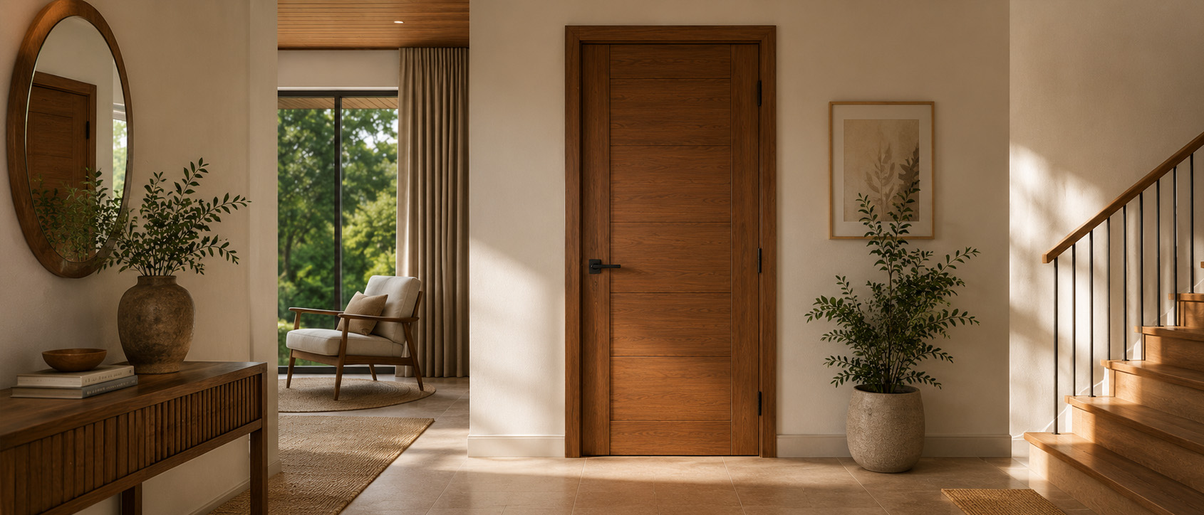 timber-door-living-room